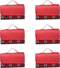 DISCOUNT PROMOS Brookhaven Roll Up Picnic Blankets Set of 6 Bulk Pack - Great Outdoor Blanket for Camping Picnic Beach Sports Outdoor Activities - Red