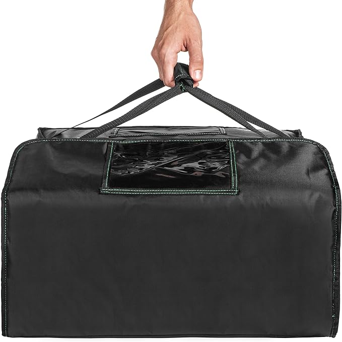 Homevative Insulated Pizza &amp Food Delivery Bag fits 4 Large Pizzas or Trays 20 x 20 x 8 Black