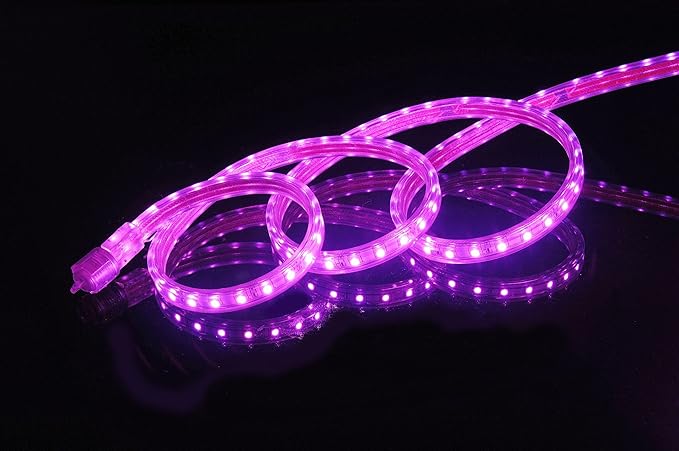 CBConcept UL Listed 164 FeetSuper Bright 45000 Lumen Pink Dimmable 110-120V AC Flexible Flat LED Strip Rope Light Commercial Grade Indoor Outdoor use Ready to plug n shine