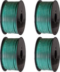 Holiday Lighting Outlet Green SPT-2 Commercial-Grade Bulk Blank Wire | 18 AWG 10 Amps | 4 Spools of 250-Foot Green Zip Wire | 1000 Feet