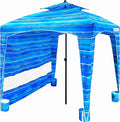 Beach Cabana Canopy Shelter – Sun Shade Tent – 6’ X 6’ - UPF 50+ - Waterproof - Easy Setup – 2 Layer Wind Vent Umbrella – 6 Ft X 6 Ft – BONUS sidewall – Beach Lake Park for Family - 2 to 4 People