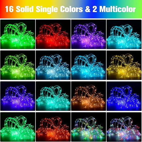 164Ft Rope Lights Outdoor 500 LEDs 18 Colors Changing String Lights Plug in with Remote IP68 Waterproof Twinkle Fairy Light Rope Lighting Indoor for Bedroom Patio Christmas Halloween Decor