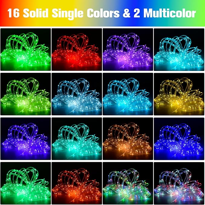 132Ft Rope Lights for Outside Waterproof 18 Colors Changing Rope Lights Fairy String Lights with Remotes 400 LEDs Dimmable Twinkle Christmas Lights for Bedroom Patio Halloween Decorations