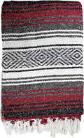 Genuine Oversized Artisan Mexican Falsa blanket (72inx48in) -Authentic Handcrafted Yoga Blanket Beach Throw Camping Essential Picnic Mat or Outdoor Wrap
