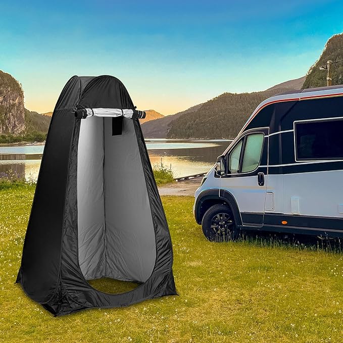 Portable Pop-Up Privacy Tent – Black/Green &amp Carry Bag. Outdoor Shower Toilet and Changing shelter. Water-Repellent Compact UV-Protective. Privacy Tent for Camping Beach Hiking and Festival