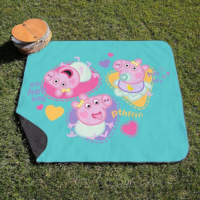 CafePress Peppa Pig: Happy Baby 50 x 60 Water-Resistant Outdoor Blanket