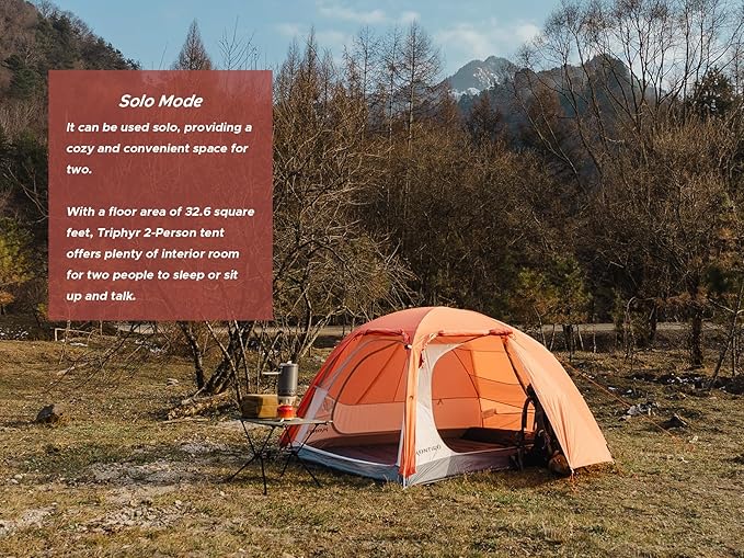 Triphyr Backpacking Tent with F-Nexus Extension 2-Person Combo Attachable Extension Shelter Lightweight 2 Person Tent for Backpacking Camping Hiking &amp Biking