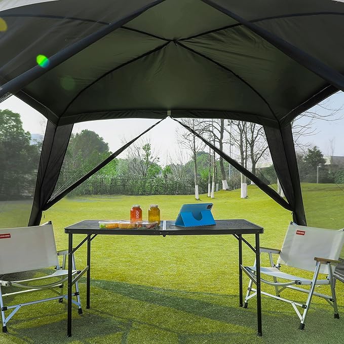 Screen House Room 11x11 Ft Mesh Net Tent Canopy Shelter Gazebo Easy Setup &amp Waterproof &amp Sunshade Suitable for Camping Trip Backyard Beach Picnic