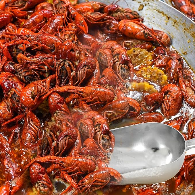 58-ounce Metal Ice Scoop Large Crawfish Scoop Aluminum Utility Scooper Round Bottom Crawfish Boil Party Supplies Accessories for Pet Food Rock Salt Seafood Cat Litter Kitchen Bar Ice Machine