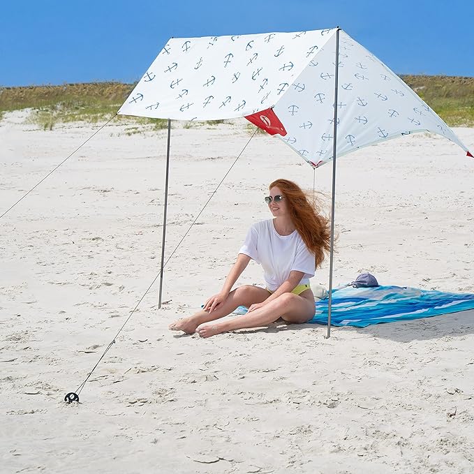 Red Suricata Teepee Beach Tent &amp Beach Canopy for 1-2 Persons UPF50 Sun Beach Shade Sunshade with 2 Aluminum Poles &amp Crossbar 4 Robust Ground Anchor Screws - Compact &amp Lightweight (Tulu