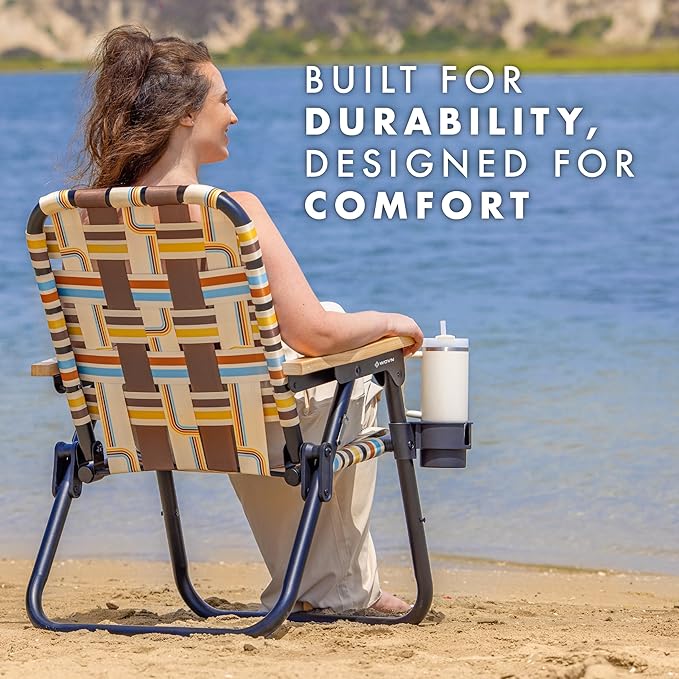 GoSports WOVN Beach Backpack Chair - 9 Styles Available - Premium Folding Camping Chair