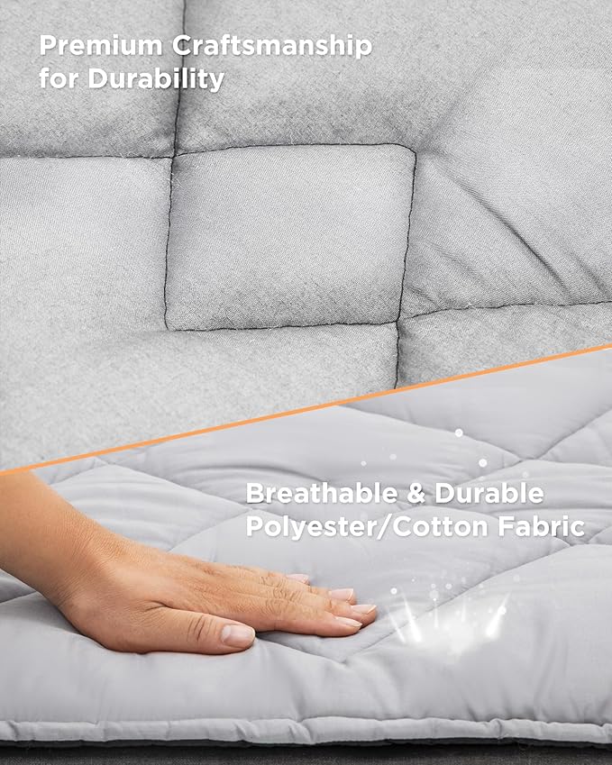 KingCamp Cot Mattress Portable Lightweight Camping Sleeping Mat Soft Comfortable Non-Slip Cot Pad for Camp Cot RV Bunk &amp Twin Beds (75 x 25 x 2 Gray)