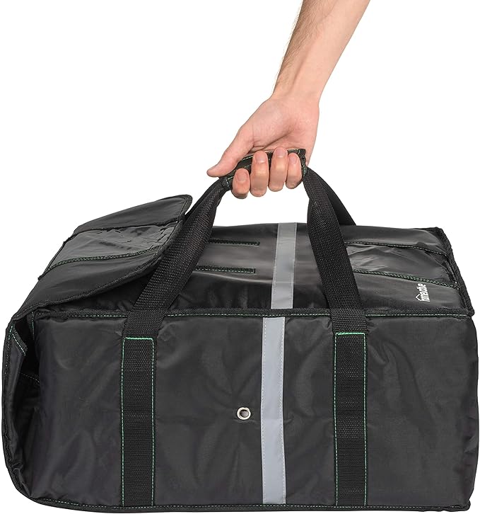 Homevative Insulated Pizza &amp Food Delivery Bag fits 4 Large Pizzas or Trays 20 x 20 x 8 Black