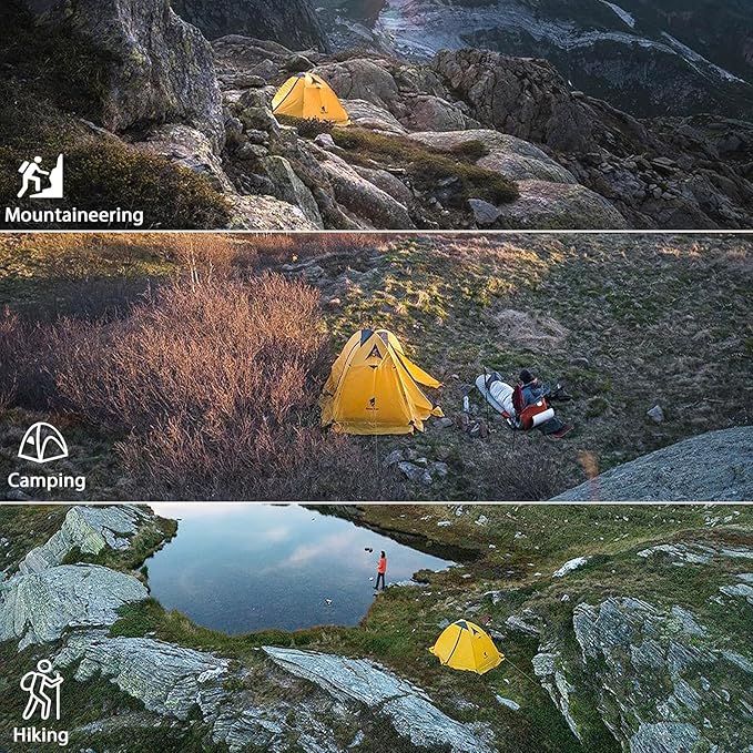 GEERTOP Ultralight 2 Person Backpacking Tent 4 Season Waterproof Camping Tent Double Layer Cold Weather Easy Set Up Tents for Family Camp Hiking Hunting Outdoor Mountaineering Travel