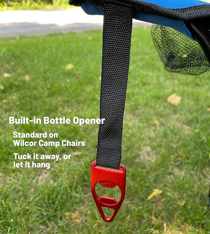 Wilcor Camp Chair | Set of 2 | Folding Portable Outdoor Lawn Chair for Camping or Beach | Attached Bottle Opener | Lightweight Festival Chairs for Adults (RV Southwest)