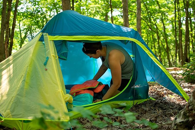 ust highlander 2-person backpacking tent with ultra light design and heavy duty non-free standing waterproof construction for bikepacking yakpacking camping and hiking