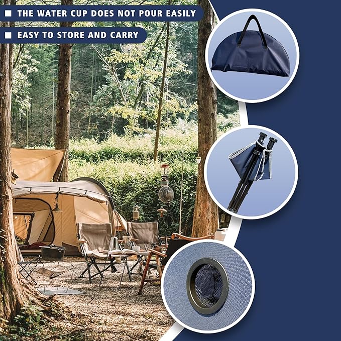 Camping Table &amp Beach Table – Portable 2-Tier Foldable Table with 4 Cup Holders &amp Carry Bag Lightweight Waterproof Oxford Fabric for Outdoor Adventures Picnic Tailgating and Fishing