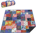 Extra Large Picnic Blankets Waterproof Foldable (80 x 80) Beach Blanket Waterproof Sandproof3-Layer Thicking Mat Outdoor Packable Camping Blanket