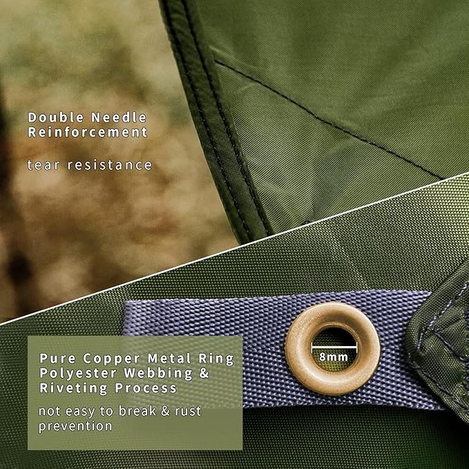 Unigear Hexagon Hammock Rain Fly15x14FT/12x10FT Multifunctional Waterproof Camping TarpLightweight and Compact Tent Tarp for Backpacking Hiking Traveling
