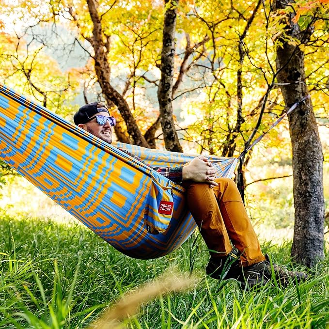 GRAND TRUNK TrunkTech Double Hammock | Ultra-Strong &amp Lightweight | 11 ft Hammock with Ripstop Nylon | 500 lb Capacity | Fast-Drying &amp Weather-Resistant | Eclipse