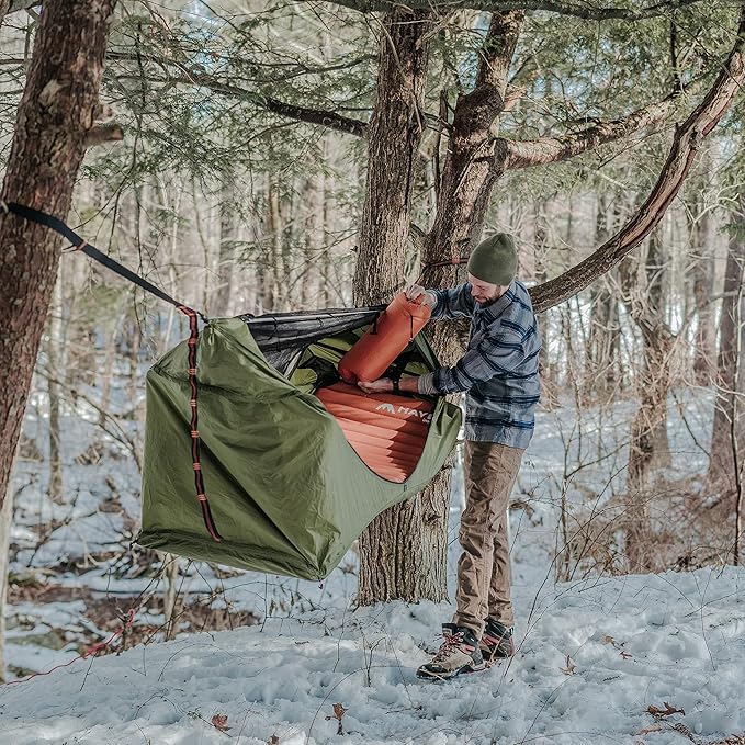 Haven Tents Lay Flat Hammock Tent - Waterproof Camping Hammock with Mosquito Net Insulated Pad and Rainfly - Haven Tent Haven XL Haven Safari