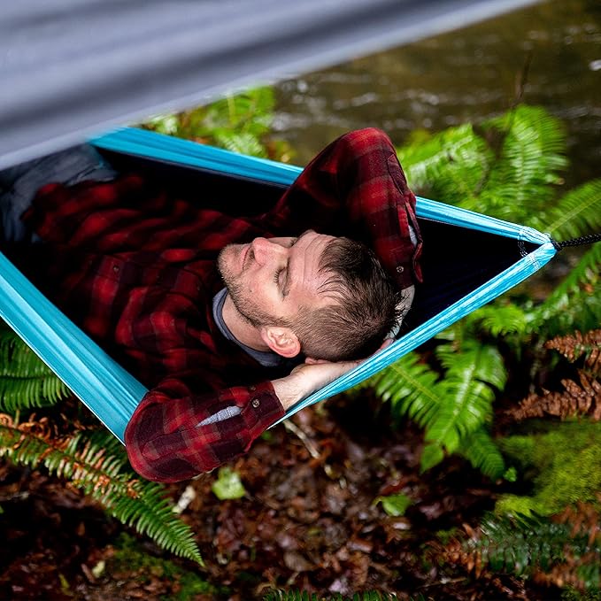 Wise Owl Outfitters Hammock Rain Fly – Waterproof Camping Tarp Cover with Tent Stakes &amp Carry Bag Ultralight Shelter for Backpacking &amp Outdoor Shade