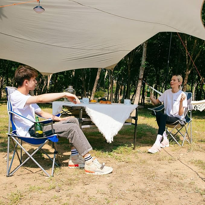 KingCamp Lightweight Camping Chair Folding Chairs for Outside Bag Chairs for Adults Outdoor Portable Quad Chair for Sports Hiking Fishing Picnic with Cup Holder