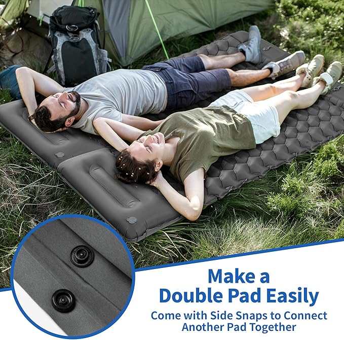 Sleeping Pad for Camping - 4” Thick Inflatable Camping Mat with Built-in Pump &amp Pillow Ultralight Self Inflating Camping pad Backpacking Sleeping Mat for Hiking Tent Traveling