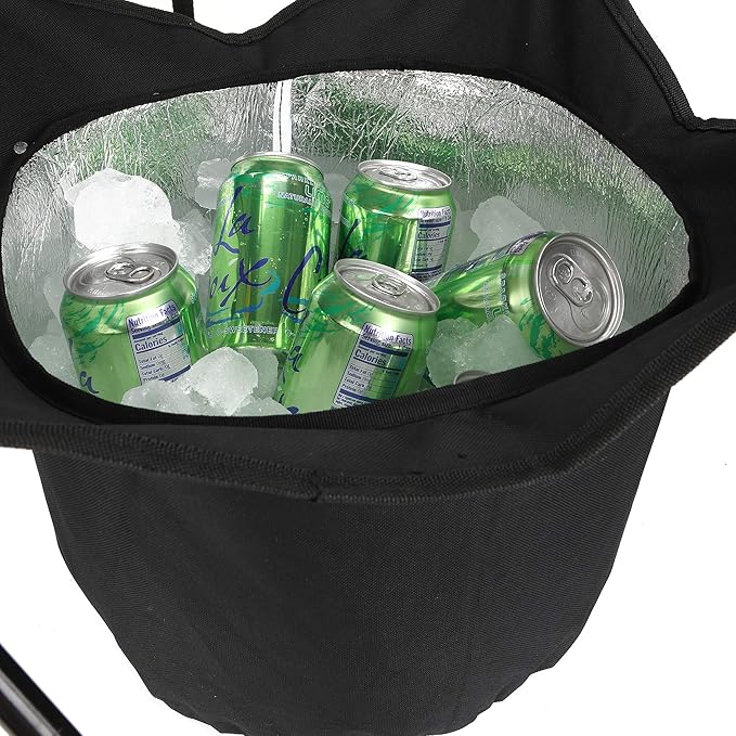 Mind Reader Folding Tailgate Table Camping Gadgets Tailgate Essentials Portable Cooler 23.25 L x 23.25 W x 24.5 H Black