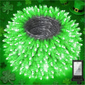 750 LED Christmas String Lights Outdoor 240FT Twinkle Fairy Lights with Timer &amp Memory 12 Modes Dimmable Waterproof St Patricks Day Decorations for House Patio Wedding Party Christmas Green