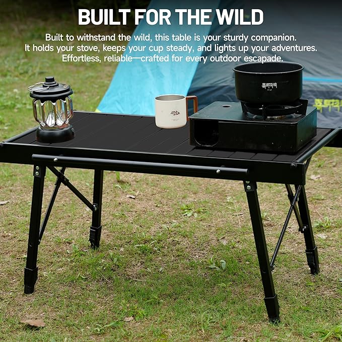 Himalaya IGT Folding Camping Table Portable Outdoor Camp Kitchen System Adjustable Aluminum Foldable Ultralight Lightweight with Bag for Patio BBQ Car Picnic RV