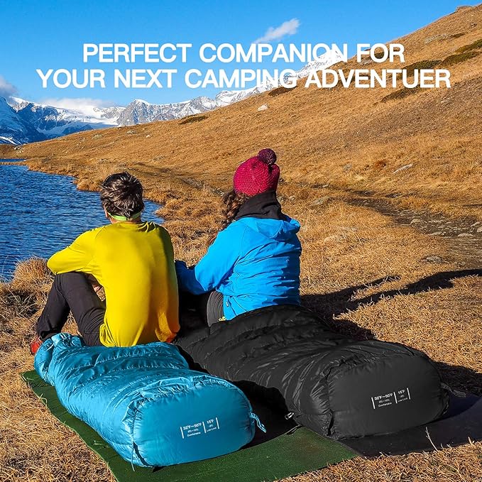 Bessport Mummy Sleeping Bag | 15-45 ℉ Extreme 3-4 Season Sleeping Bag for Adults Cold Weather– Warm and Washable for Hiking Traveling &amp Outdoor Activities