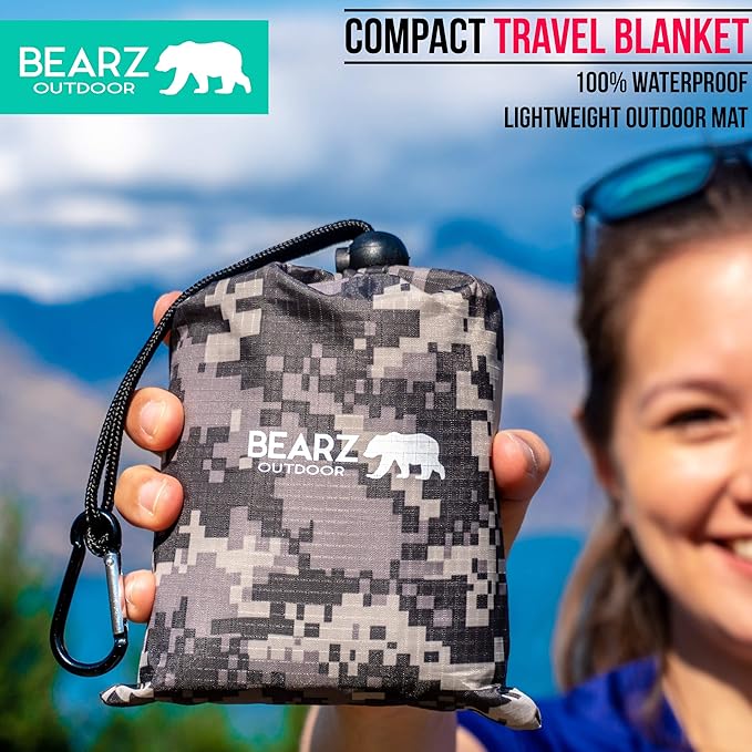 Pocket Blanket - Beach Blanket Waterproof Sandproof Picnic Blankets Waterproof Foldable Lightweight &amp Compact for Hiking Camping Travel Festival Accessories