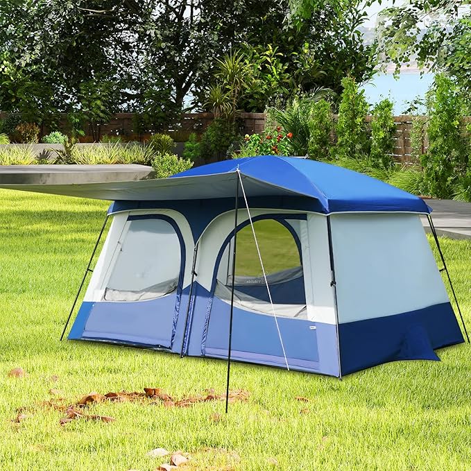 Vidalido Tents6-8 Person Camping Tent with Extended Vestibule2 Room Weather Resistant Family TentsEasy Install Waterproof Outdoor Tent for Backpacking and Camping Hiking