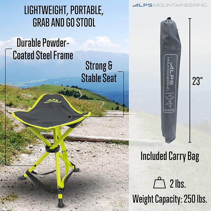 ALPS Mountaineering Tri-Leg Stool - Charcoal/Citrus New