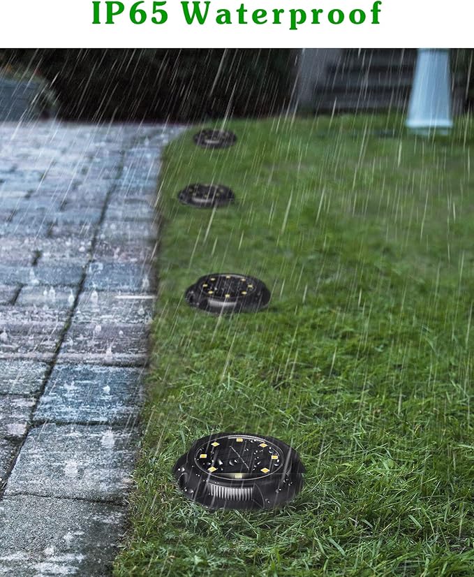 Biling Solar Pathway Lights Outdoor Uplight Sidelight 12 Packs Blue Bright Solar Ground Lights Waterproof for Yard Walkway Garden Halloween Decorations