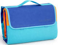 scuddles Extra Large Picnic Blanket – 60 x 80 Waterproof Outdoor Mat with Soft 3-Layer Comfort Cozy Fleece Top Foldable Design &amp Carry Strap for Beach Camping Parks &amp Hiking
