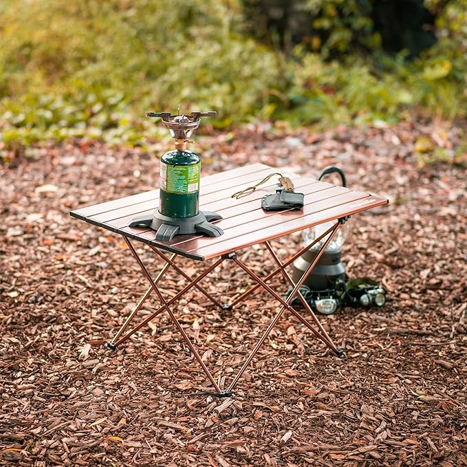 Alpcour Portable Camping Table – Lightweight Compact Folding Side Table in a Bag with Aluminum Top &amp Heavy Duty Hinge for Easy Travel &amp Storage – Great for Outdoor BBQ Backpacking Tailgate