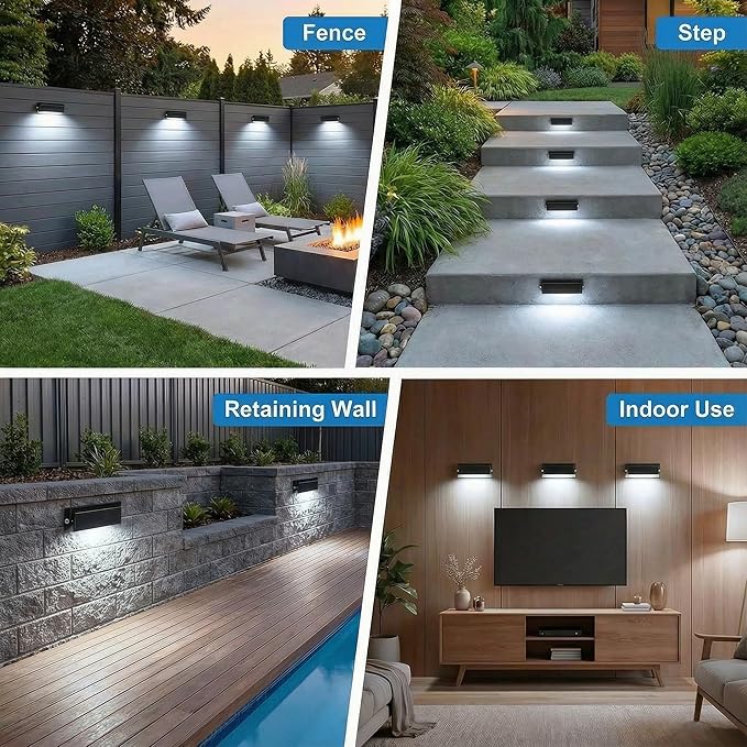 7inch Retaining Wall Lights 3W LED Hardscape Paver Lighting5000K Daylight White Waterproof Outdoor Step Lights12V AC/DC Low Voltage Landscape Lighting-12Packs