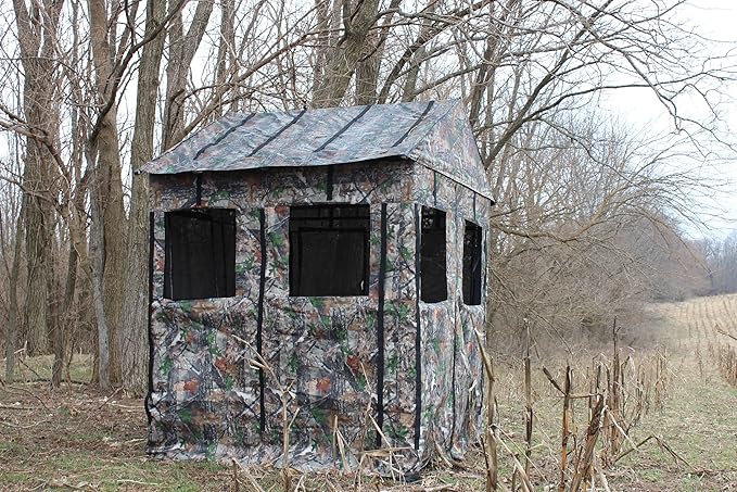 Hunting Blind for Deer Hunting – Heavy-Duty Steel Frame 8 Shoot-Through Windows Durable 300D Oxford Fabric Full Visibility Ground Blind for Bow and Gun Hunters
