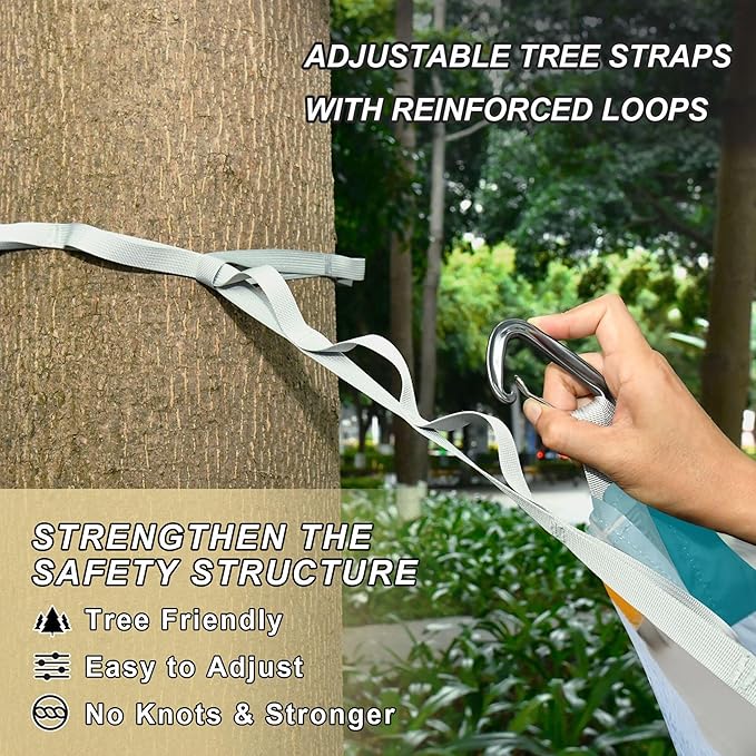 Dog Sitting in Bathtub Hammock 330 lb Capacity Travel Camping Hammock with Tree Straps Portable Lightweight for Outdoor Beach Backpacking Backyard Patio