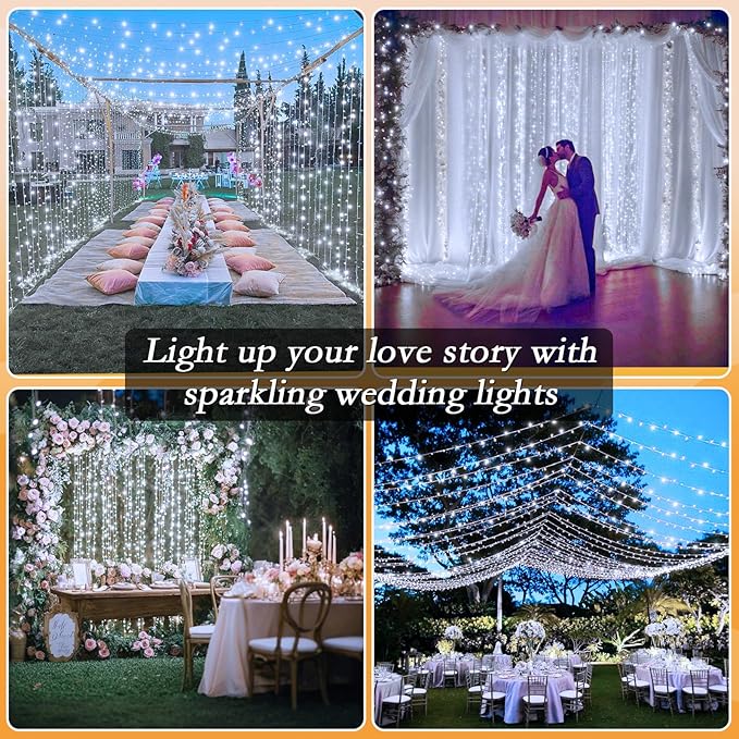 328FT 1000 LED Christmas Tree Lights Bright Cool White Outdoor Christmas String Lights for House Fairy Lights with 8 Modes Waterproof &amp Durable Indoor Outdoor Decor Timer Included