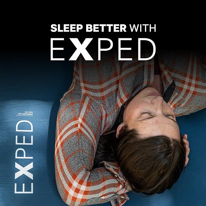 Exped DeepSleep Mat Duo Medium - Self Inflating Firm Car Sleeping Mat 3” Foam Pad Pump Included