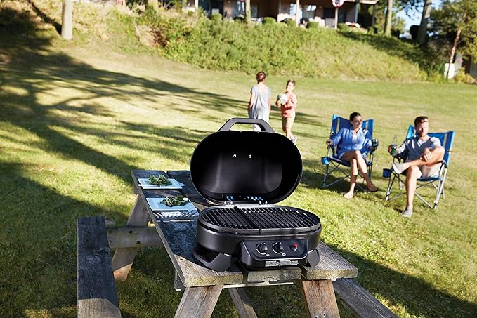 Coleman RoadTrip 225 Portable Tabletop Grill 2-Burner Gas Grill with Matchless Ignition &amp Adjustable Temperature Control 11000 BTUs of Power for Grilling Tailgating Camping BBQ &amp More