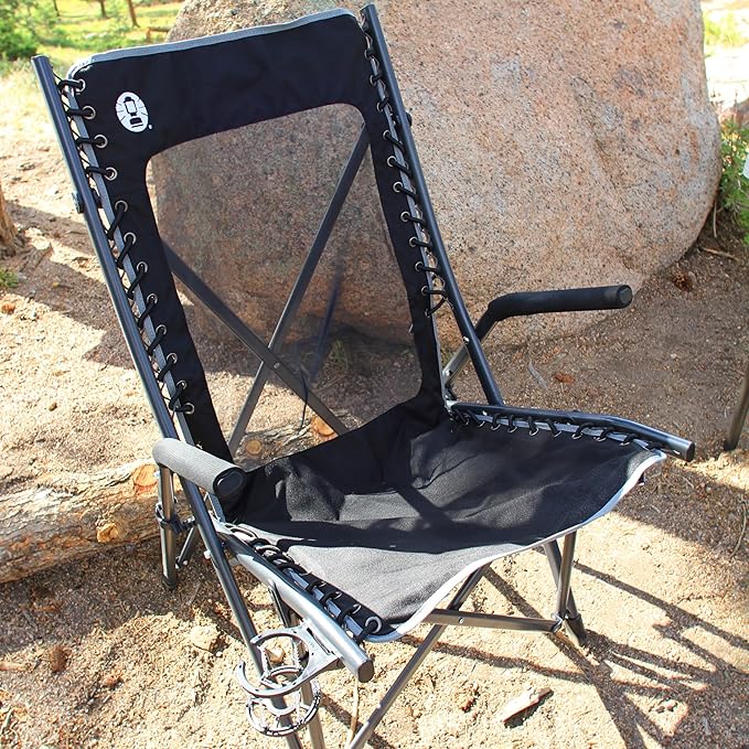 Coleman Comfortsmart Portable Suspension Chair Ultra-Comfortable Outdoor Camping Chair with Drink Holder &amp Carry Bag Supports up to 300lbs Great for Camping Tailgating Firepits Patio &amp