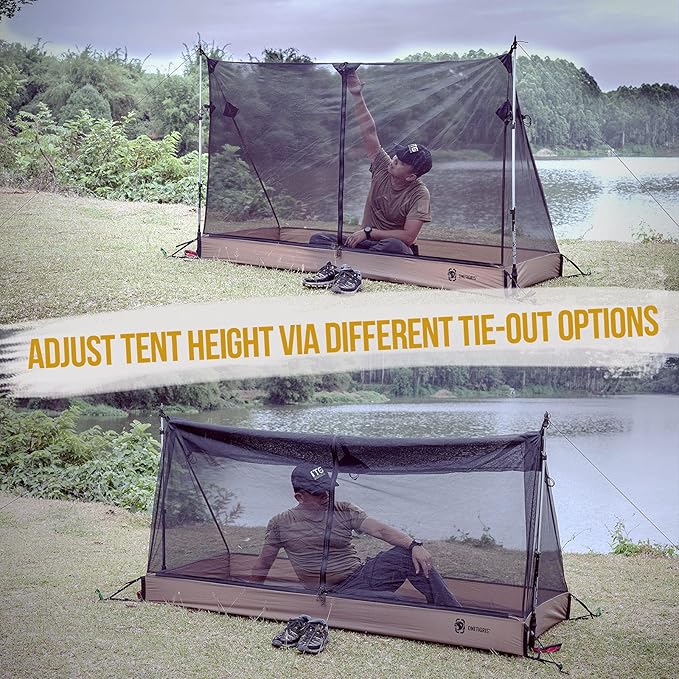 OneTigris Solo Mesh Tent Ultralight Screen House with 3000 Waterproof Bathtub Floor for Camping Hiking Backpacking Traveling Fishing Patio