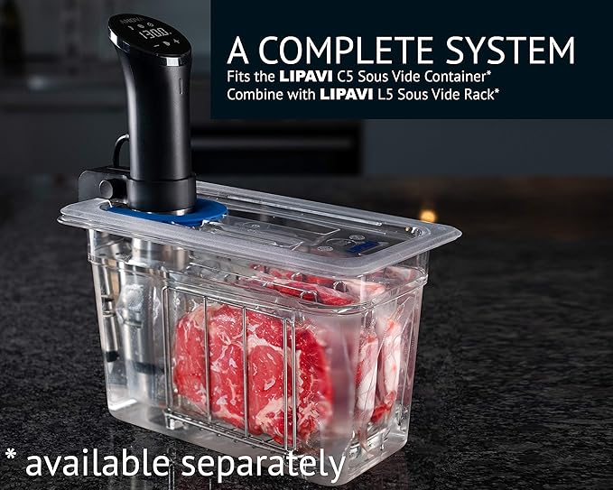LIPAVI - Universal Sous Vide Lid for LIPAVI C5 Container. Fits Anova Joule and more