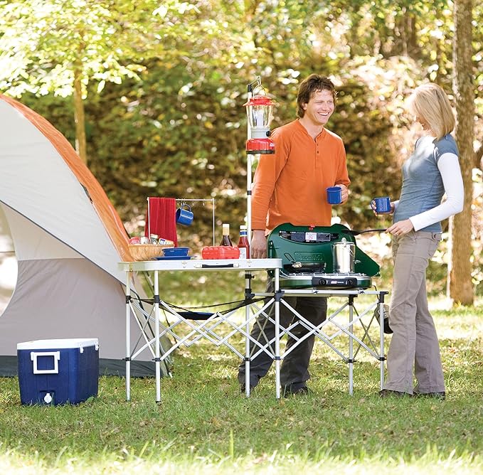 Coleman Pack-Away Portable Camp Kitchen Outdoor Folding Kitchen with Food Prep Area Great for Camping Tailgating Grilling &amp More