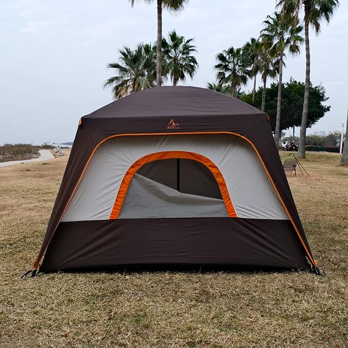 KTT Extra Large Tent 8-10-12 PersonFamily Cabin Tents2 Rooms3 Doors and 3 Windows with MeshStraight WallWaterproofDouble LayerBig Tents for OutdoorPicnicCampingFamily Gathering