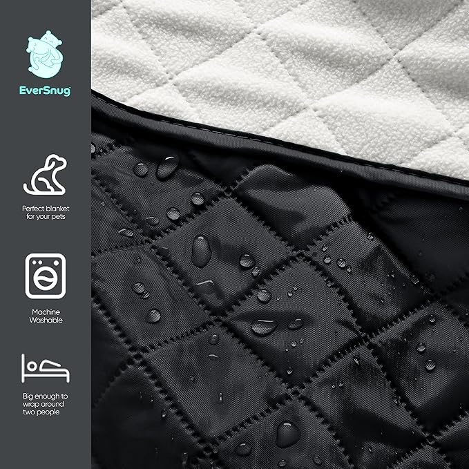 EverSnug Large Waterproof Outdoor Blanket - Extra Thick Premium Quilted Fleece Waterproof &amp Windproof Great for Camping Picnics Beaches Stadiums Dogs